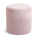 Meridian Roy Pink Microsuede Fabric Ottoman/Stool IMAGE 1