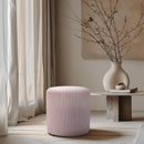 Meridian Roy Pink Microsuede Fabric Ottoman/Stool IMAGE 2