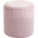 Meridian Roy Pink Microsuede Fabric Ottoman/Stool IMAGE 3