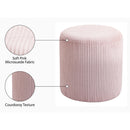 Meridian Roy Pink Microsuede Fabric Ottoman/Stool IMAGE 7