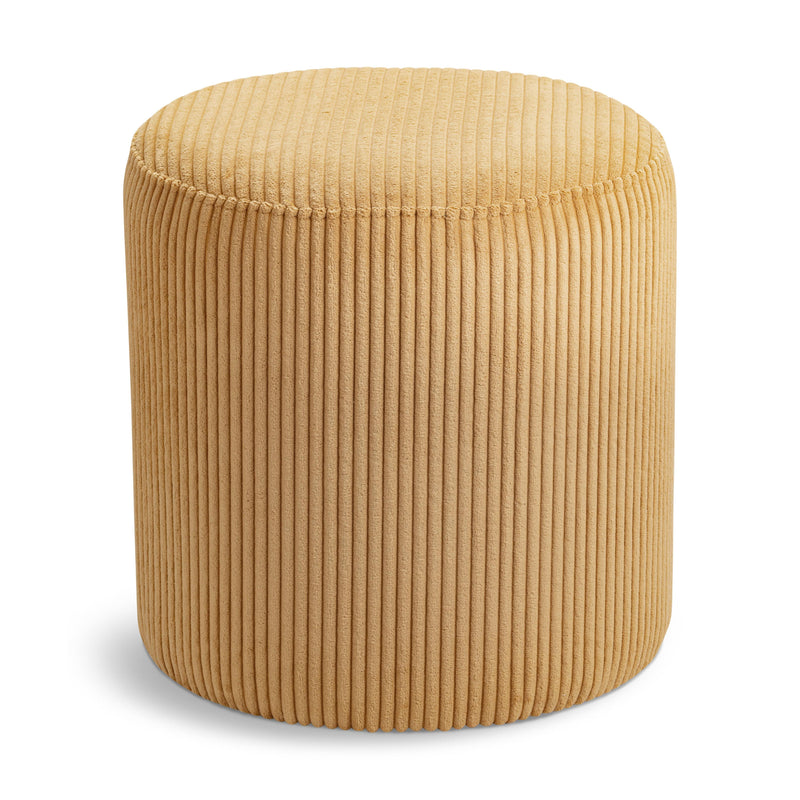 Meridian Roy Yellow Microsuede Fabric Ottoman/Stool IMAGE 1