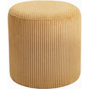 Meridian Roy Yellow Microsuede Fabric Ottoman/Stool IMAGE 3