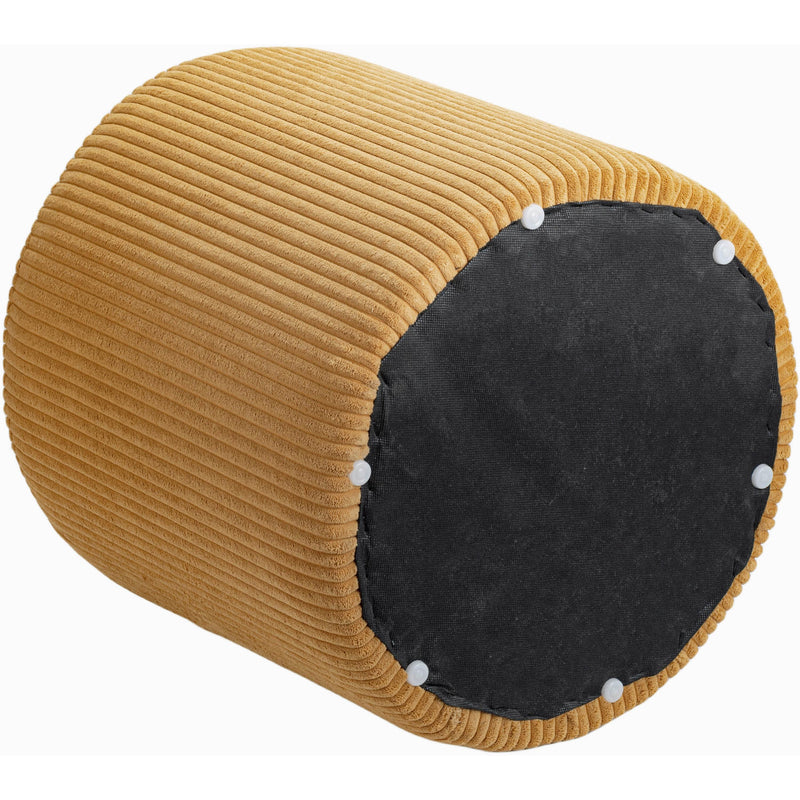 Meridian Roy Yellow Microsuede Fabric Ottoman/Stool IMAGE 5