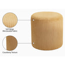 Meridian Roy Yellow Microsuede Fabric Ottoman/Stool IMAGE 7