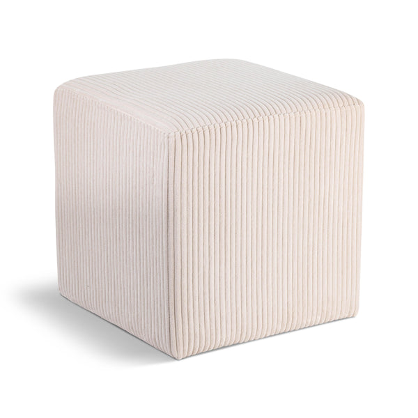 Meridian Roy Beige Microsuede Fabric Ottoman/Stool IMAGE 1