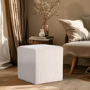 Meridian Roy Beige Microsuede Fabric Ottoman/Stool IMAGE 2