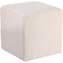 Meridian Roy Beige Microsuede Fabric Ottoman/Stool IMAGE 3