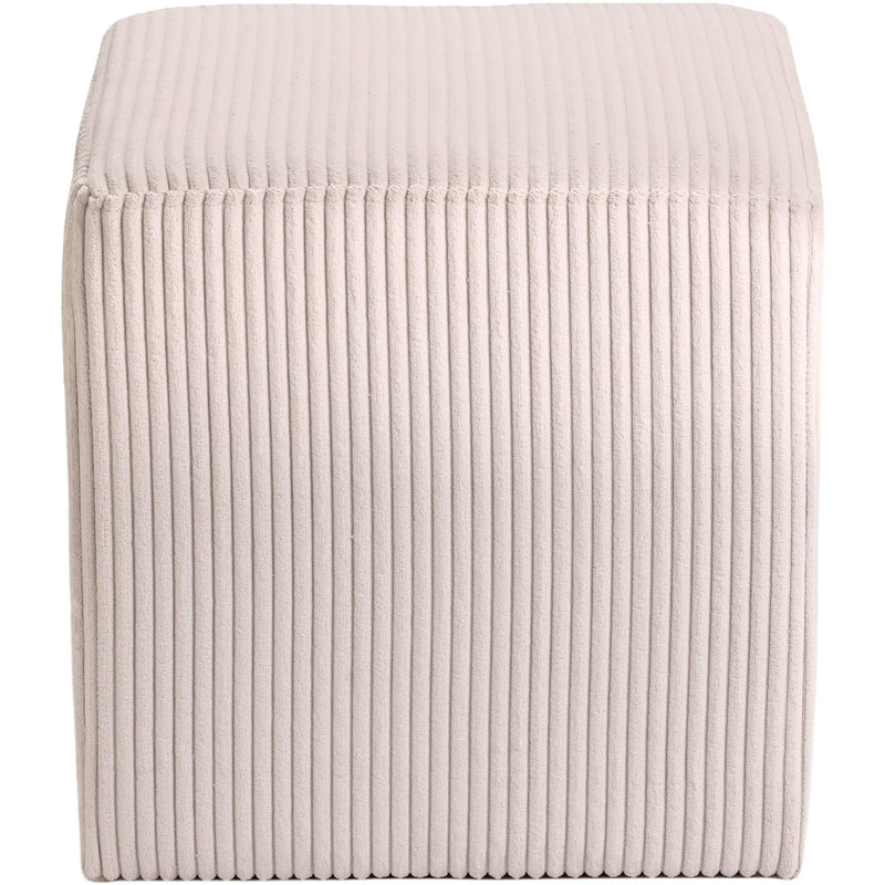 Meridian Roy Beige Microsuede Fabric Ottoman/Stool IMAGE 4