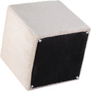 Meridian Roy Beige Microsuede Fabric Ottoman/Stool IMAGE 7