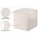 Meridian Roy Beige Microsuede Fabric Ottoman/Stool IMAGE 9