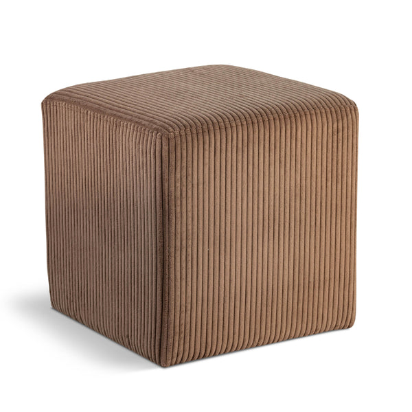 Meridian Roy Brown Microsuede Fabric Ottoman/Stool IMAGE 1