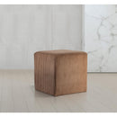 Meridian Roy Brown Microsuede Fabric Ottoman/Stool IMAGE 2