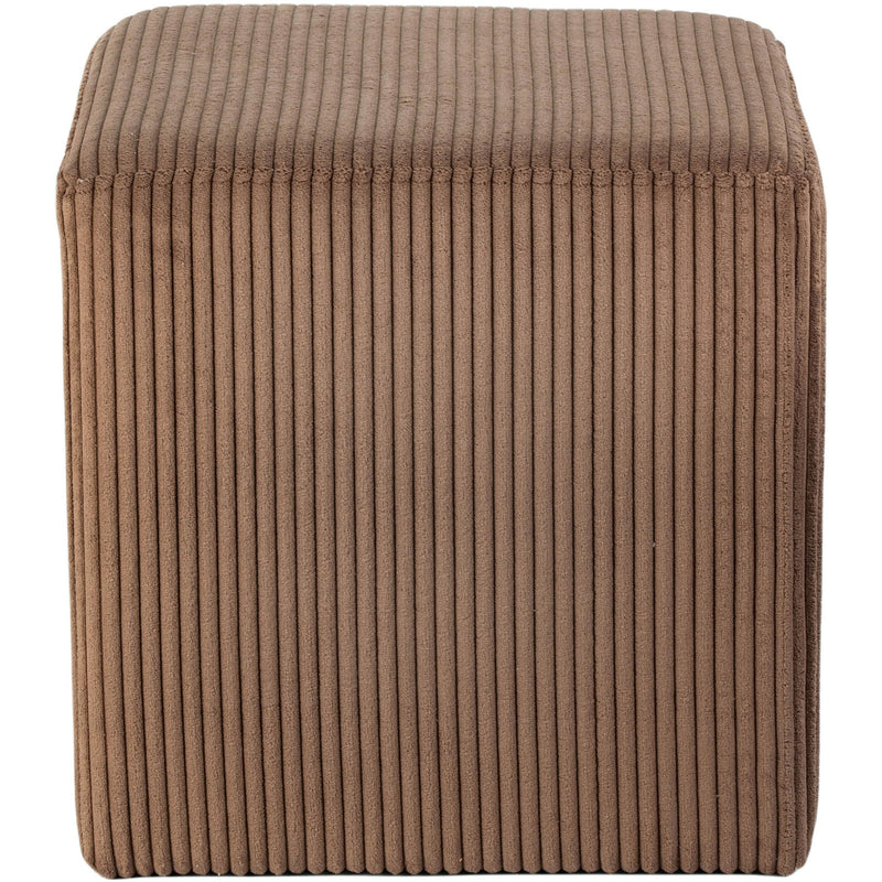 Meridian Roy Brown Microsuede Fabric Ottoman/Stool IMAGE 4