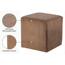Meridian Roy Brown Microsuede Fabric Ottoman/Stool IMAGE 8