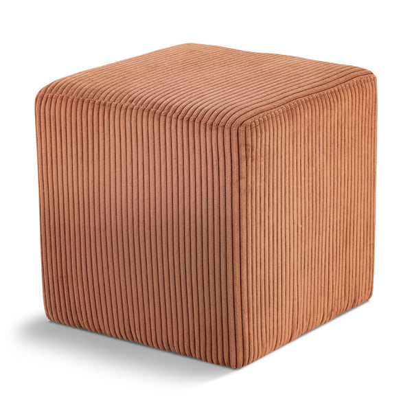 Meridian Roy Cognac Microsuede Fabric Ottoman/Stool IMAGE 1