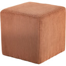 Meridian Roy Cognac Microsuede Fabric Ottoman/Stool IMAGE 3