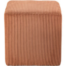 Meridian Roy Cognac Microsuede Fabric Ottoman/Stool IMAGE 4