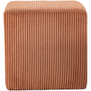 Meridian Roy Cognac Microsuede Fabric Ottoman/Stool IMAGE 5