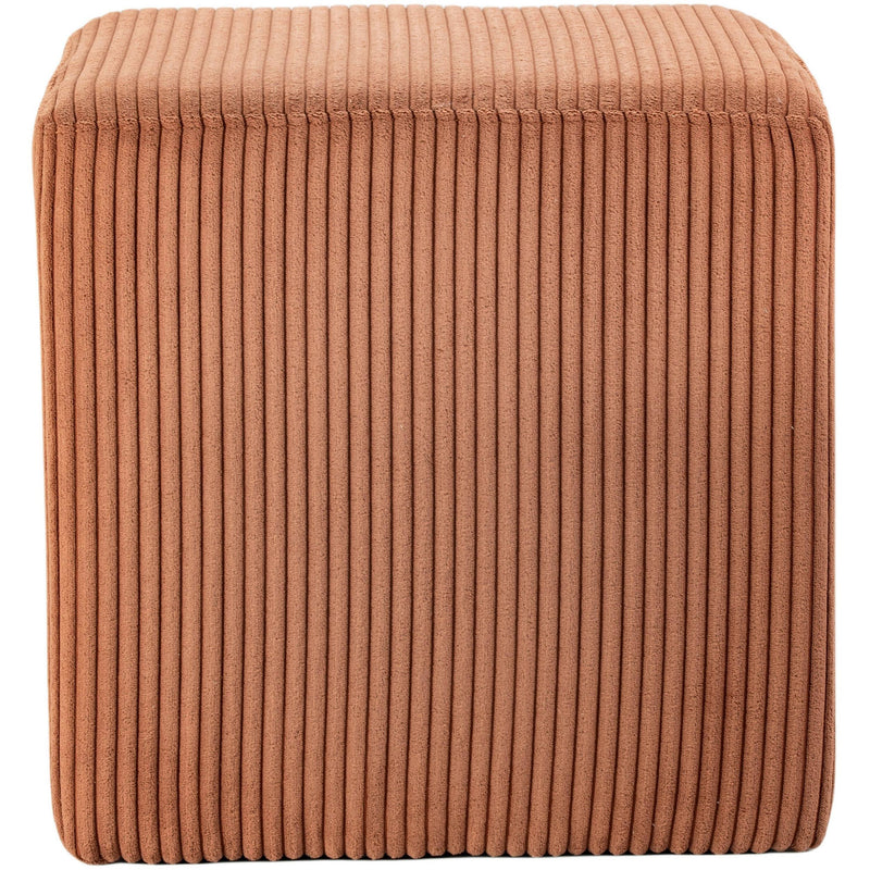 Meridian Roy Cognac Microsuede Fabric Ottoman/Stool IMAGE 5