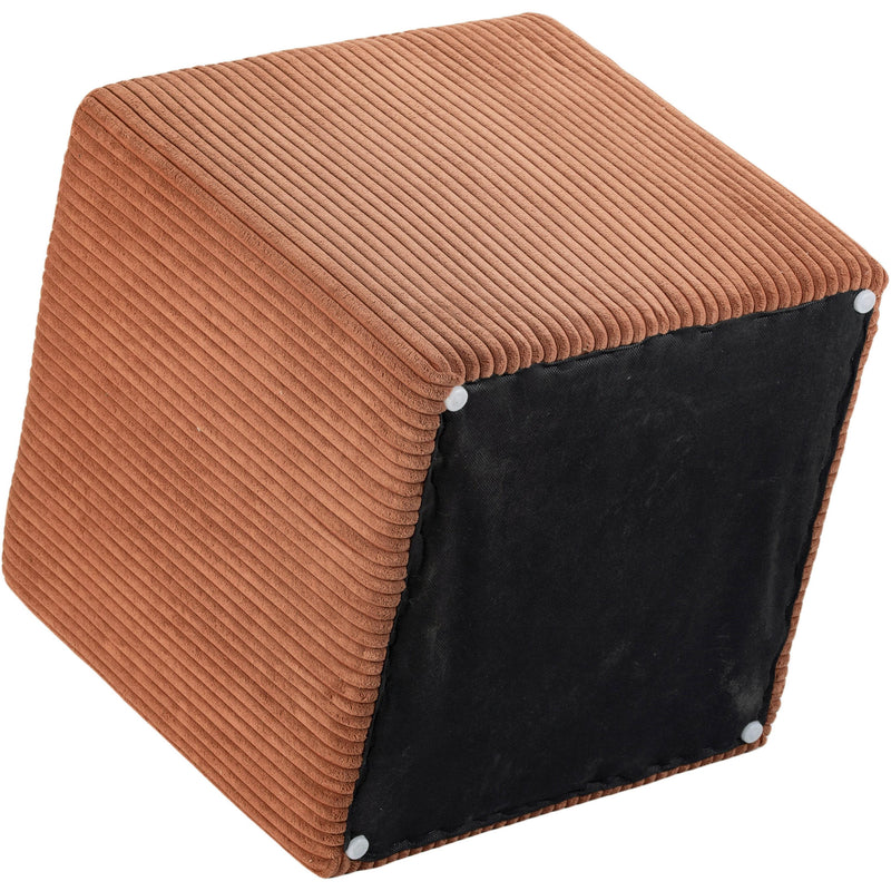 Meridian Roy Cognac Microsuede Fabric Ottoman/Stool IMAGE 7
