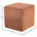 Meridian Roy Cognac Microsuede Fabric Ottoman/Stool IMAGE 9