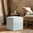 Meridian Roy Cream Microsuede Fabric Ottoman/Stool IMAGE 2