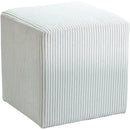 Meridian Roy Cream Microsuede Fabric Ottoman/Stool IMAGE 3