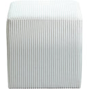 Meridian Roy Cream Microsuede Fabric Ottoman/Stool IMAGE 4