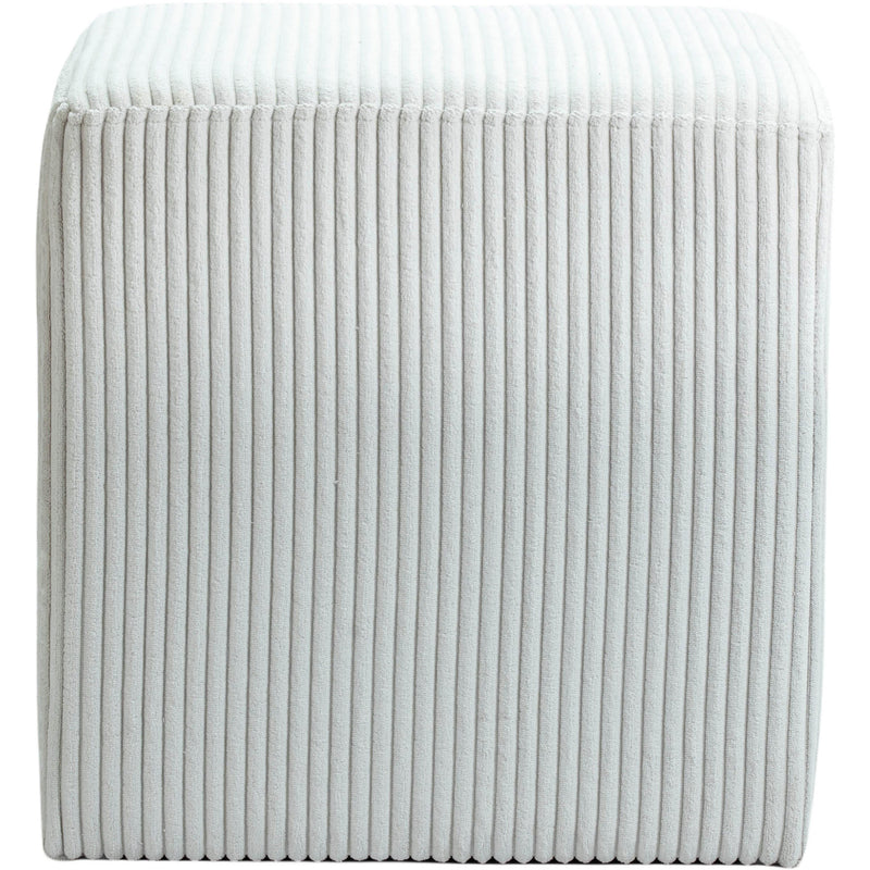 Meridian Roy Cream Microsuede Fabric Ottoman/Stool IMAGE 5