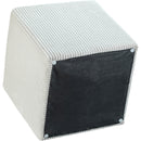 Meridian Roy Cream Microsuede Fabric Ottoman/Stool IMAGE 7