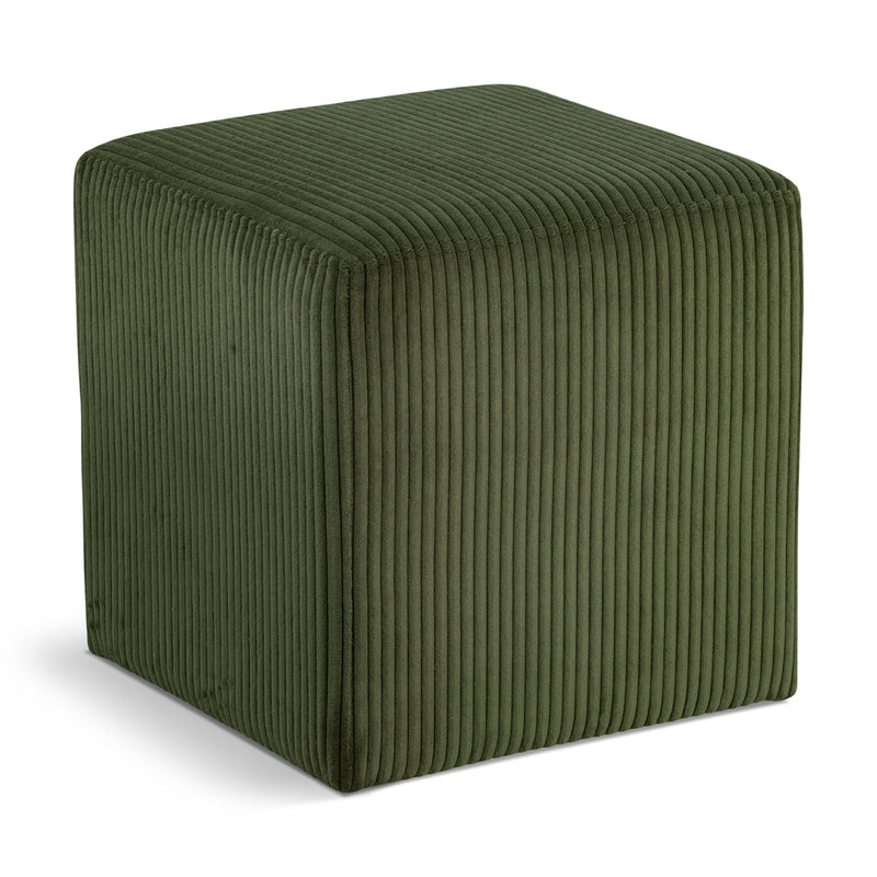 Meridian Roy Green Microsuede Fabric Ottoman/Stool IMAGE 1