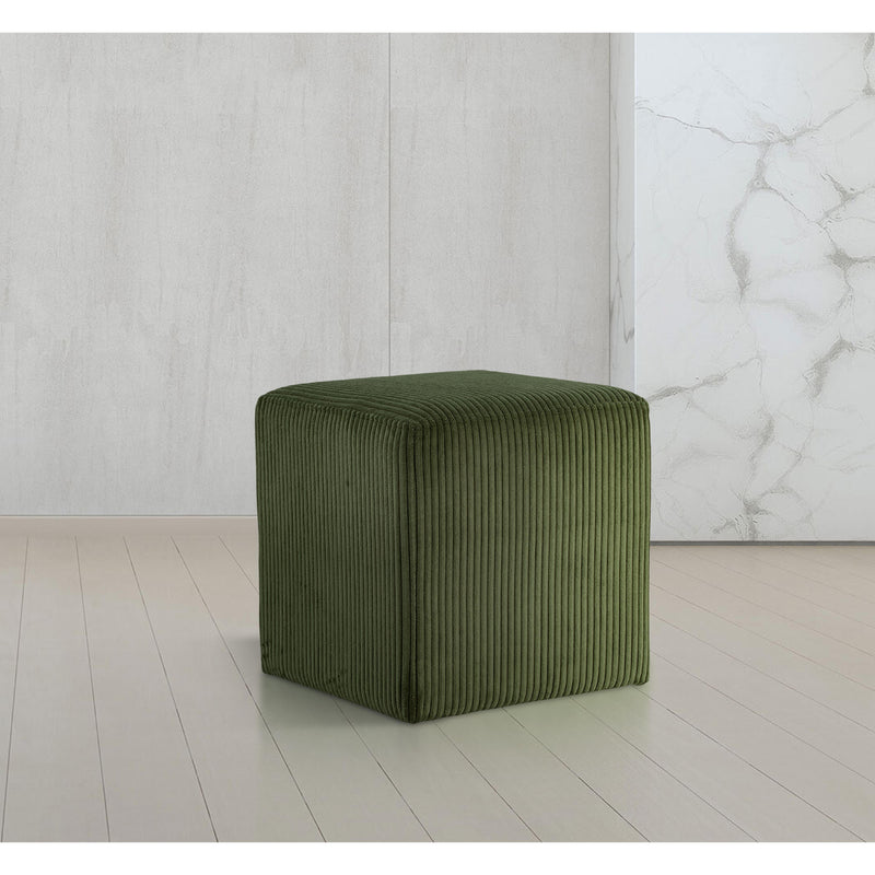 Meridian Roy Green Microsuede Fabric Ottoman/Stool IMAGE 2