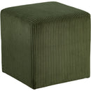 Meridian Roy Green Microsuede Fabric Ottoman/Stool IMAGE 3