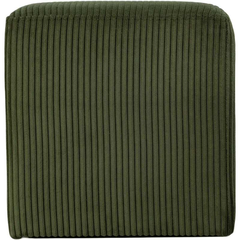 Meridian Roy Green Microsuede Fabric Ottoman/Stool IMAGE 5