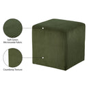 Meridian Roy Green Microsuede Fabric Ottoman/Stool IMAGE 8