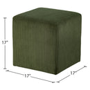 Meridian Roy Green Microsuede Fabric Ottoman/Stool IMAGE 9