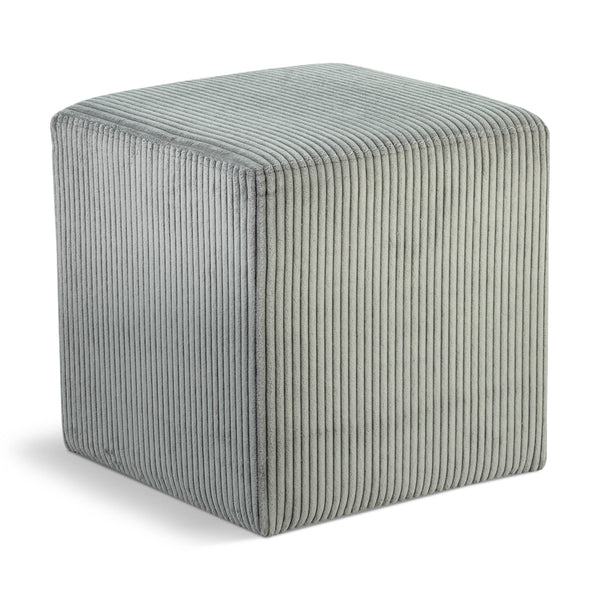 Meridian Roy Grey Microsuede Fabric Ottoman/Stool IMAGE 1