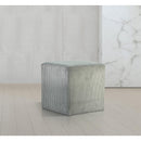 Meridian Roy Grey Microsuede Fabric Ottoman/Stool IMAGE 2