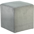 Meridian Roy Grey Microsuede Fabric Ottoman/Stool IMAGE 3