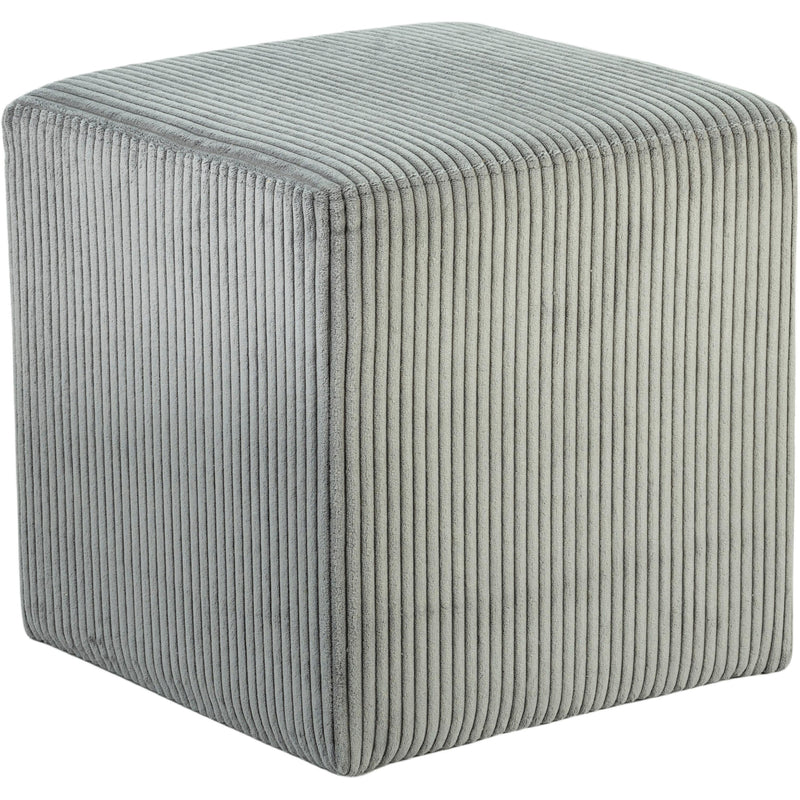 Meridian Roy Grey Microsuede Fabric Ottoman/Stool IMAGE 3