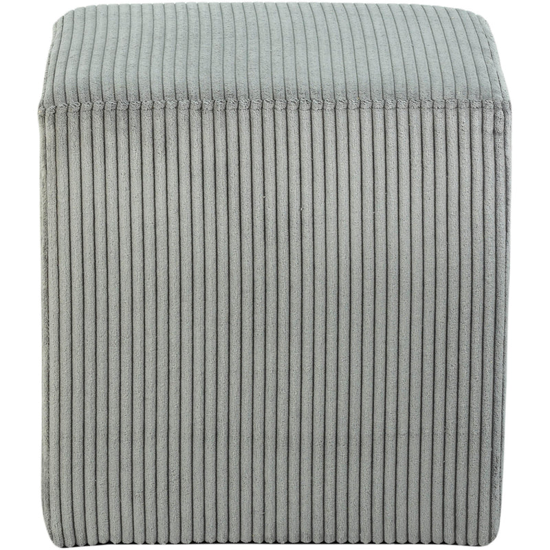 Meridian Roy Grey Microsuede Fabric Ottoman/Stool IMAGE 4