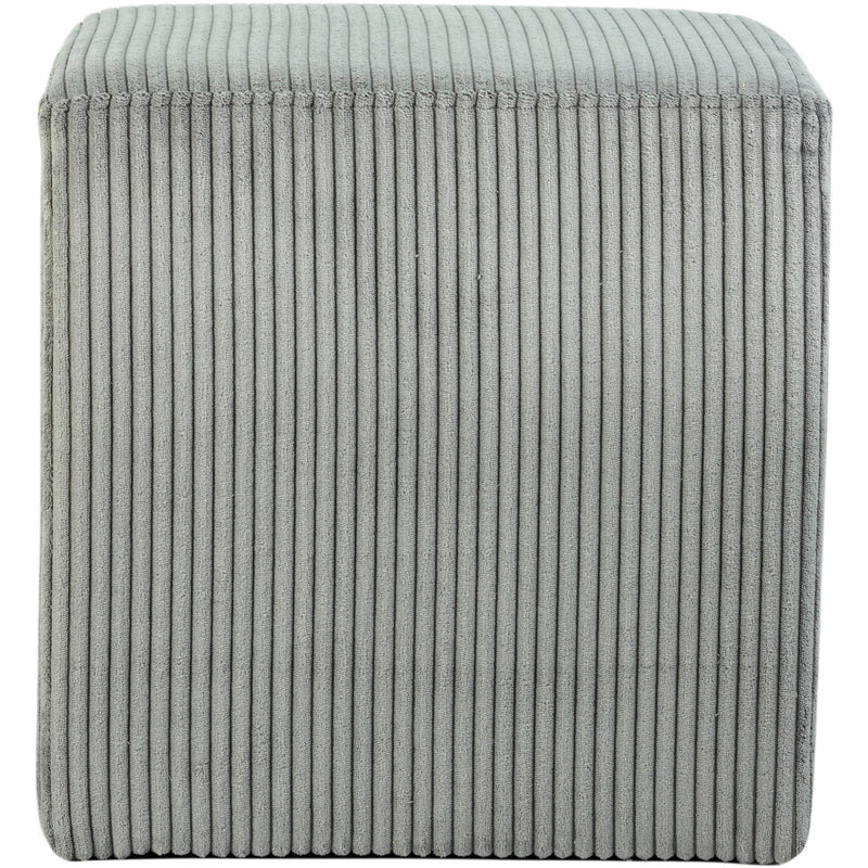 Meridian Roy Grey Microsuede Fabric Ottoman/Stool IMAGE 5