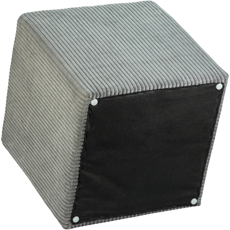 Meridian Roy Grey Microsuede Fabric Ottoman/Stool IMAGE 7