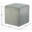 Meridian Roy Grey Microsuede Fabric Ottoman/Stool IMAGE 9