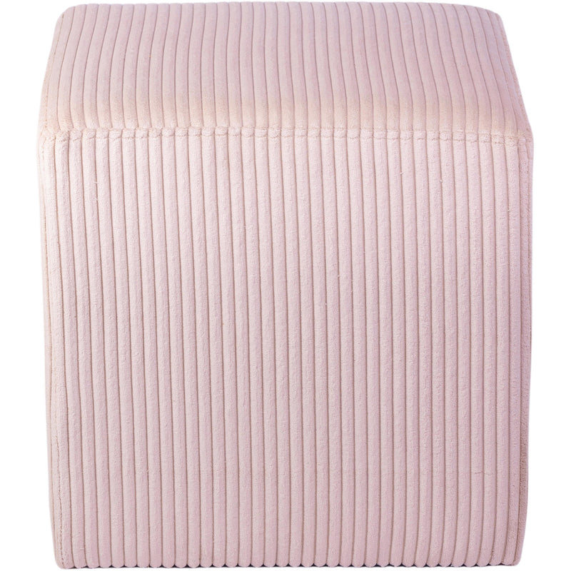 Meridian Roy Pink Microsuede Fabric Ottoman/Stool IMAGE 4