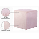 Meridian Roy Pink Microsuede Fabric Ottoman/Stool IMAGE 8