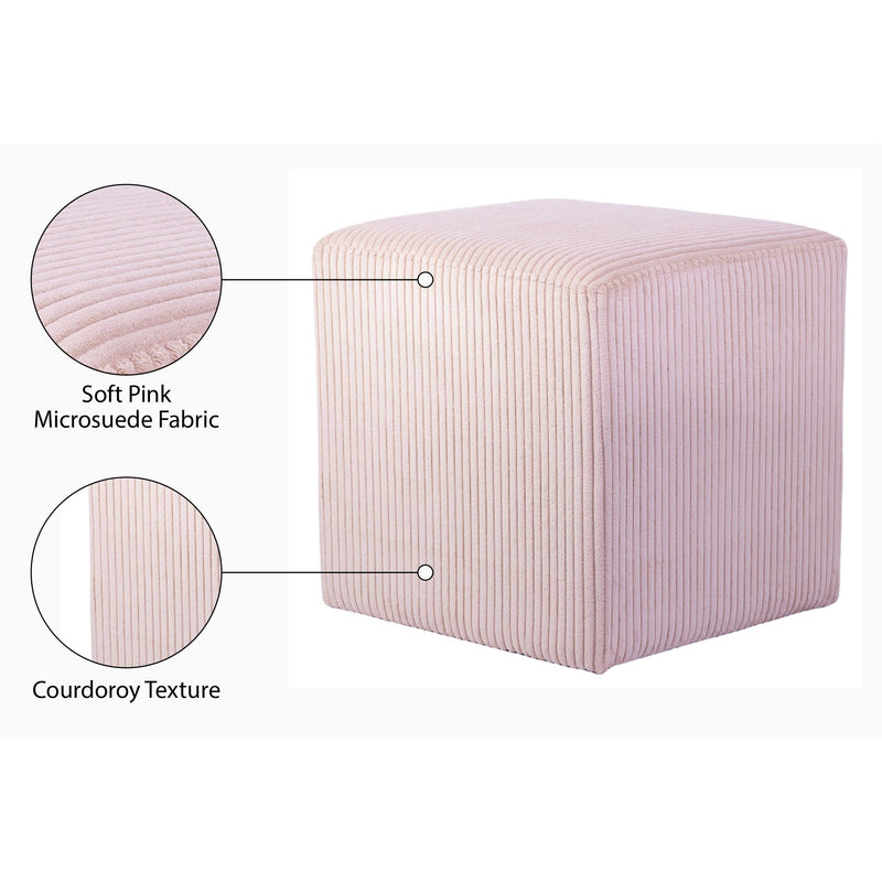 Meridian Roy Pink Microsuede Fabric Ottoman/Stool IMAGE 8