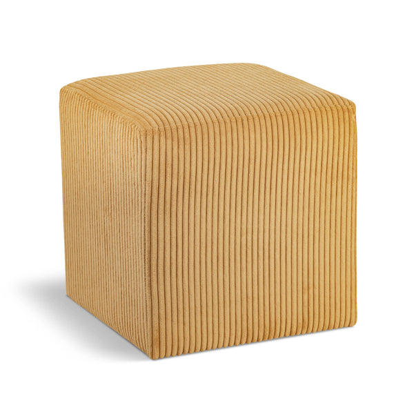 Meridian Roy Yellow Microsuede Fabric Ottoman/Stool IMAGE 1
