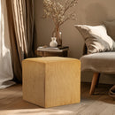 Meridian Roy Yellow Microsuede Fabric Ottoman/Stool IMAGE 2