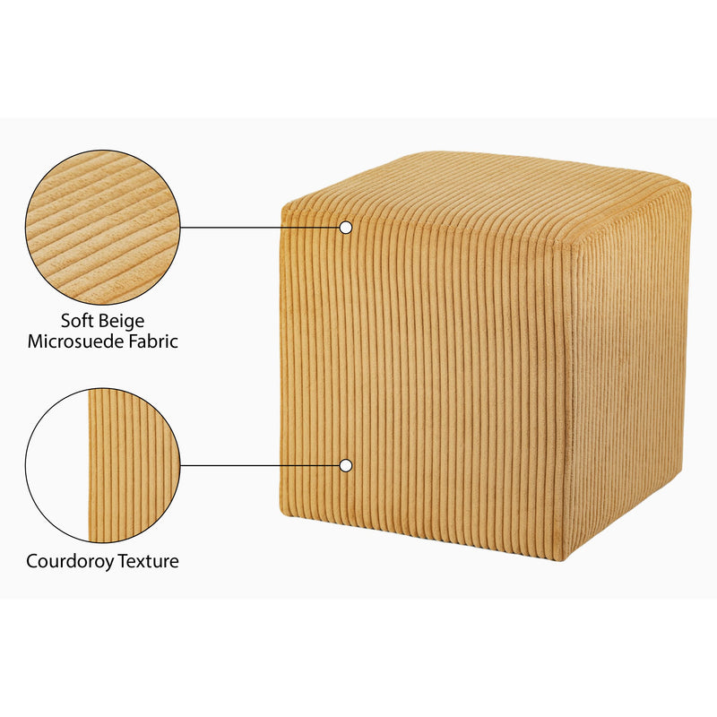 Meridian Roy Yellow Microsuede Fabric Ottoman/Stool IMAGE 8